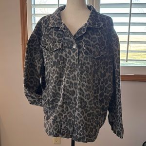 Mittoshop animal print trucker jacket.
